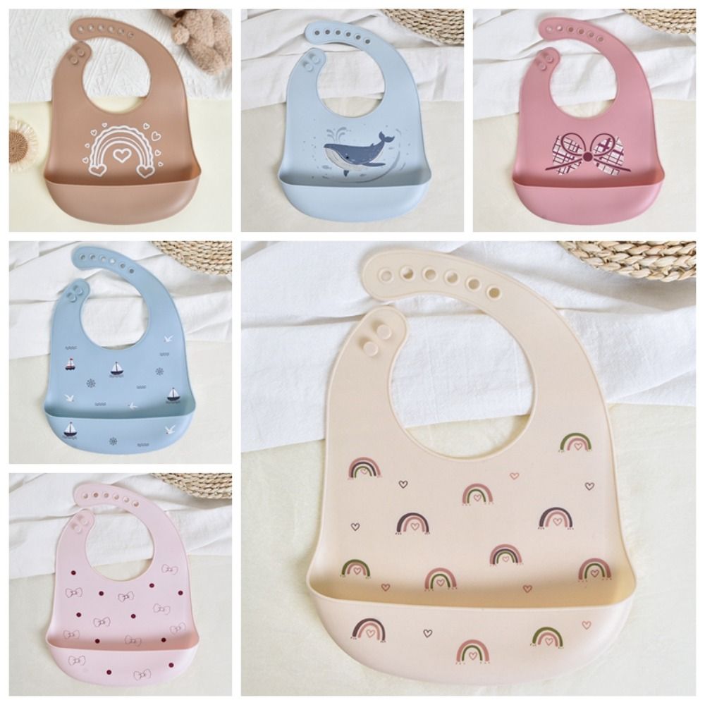 Waterproof Baby Bibs Silicone - Soft Silicone Baby Bibs Waterproof Adjustable