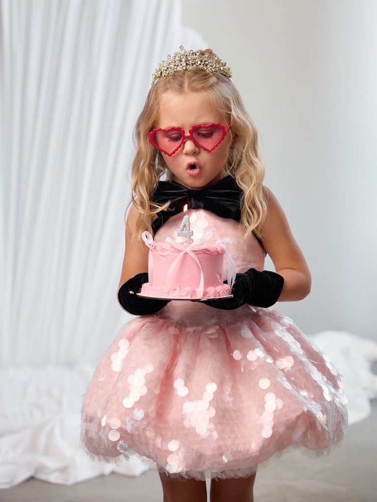 Pink Sequin Tulle Girl Birthda - Toddler Girl Tulle Party Dress 评论和价格