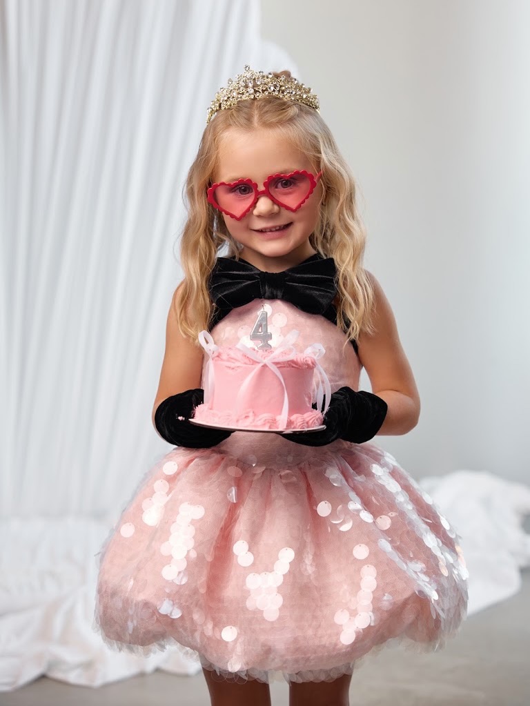 Pink Sequin Tulle Girl Birthda - Toddler Girl Tulle Party Dress 评论和价格