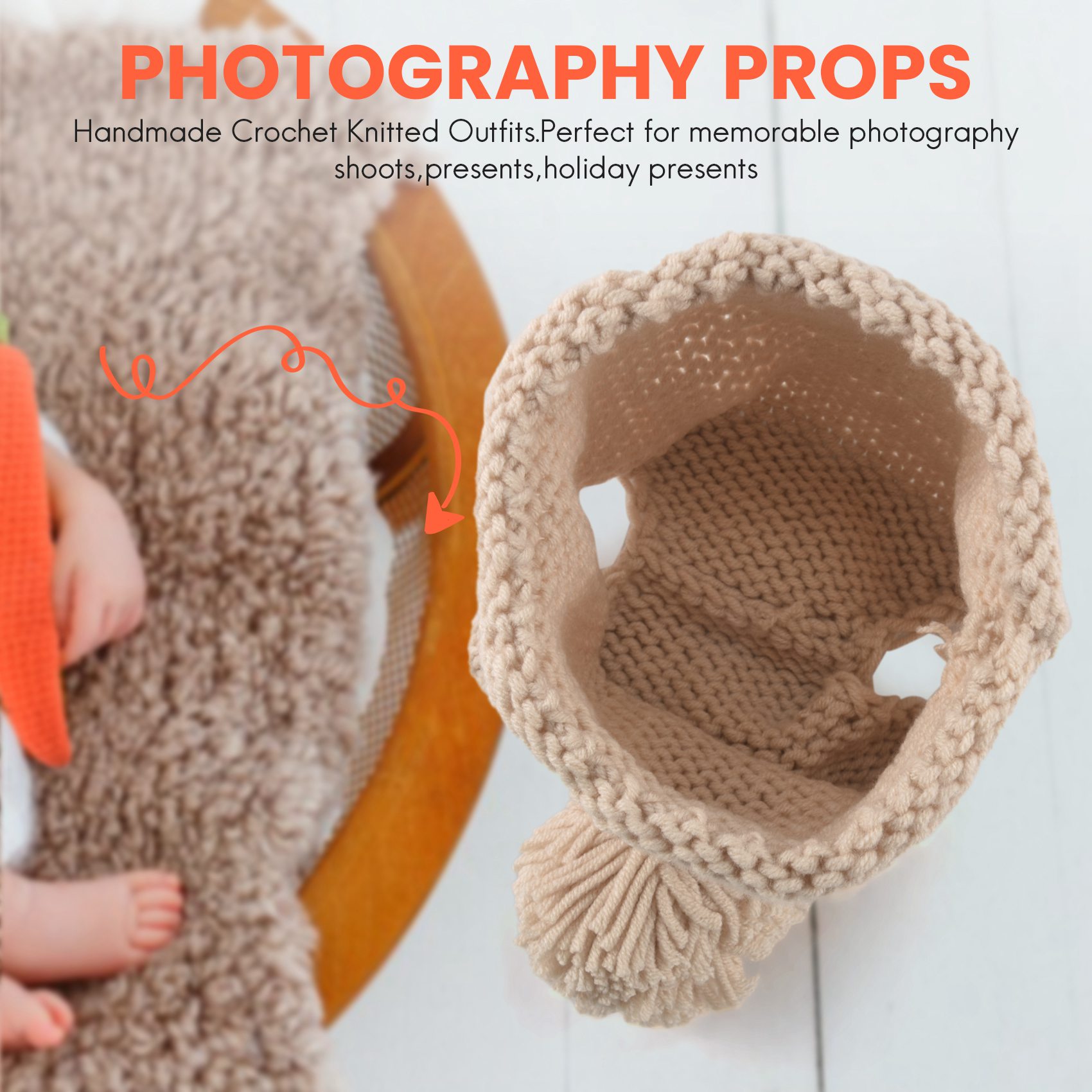 F-3C Newborn Baby Photography  - Infant Photography Props Outfit 评论和价格