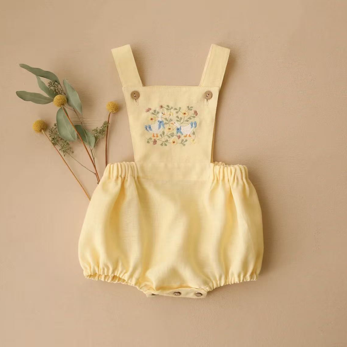 Countryside Style 2026 Summer  - Baby Summer Linen Sleeveless Jumpsuit 评论和价格