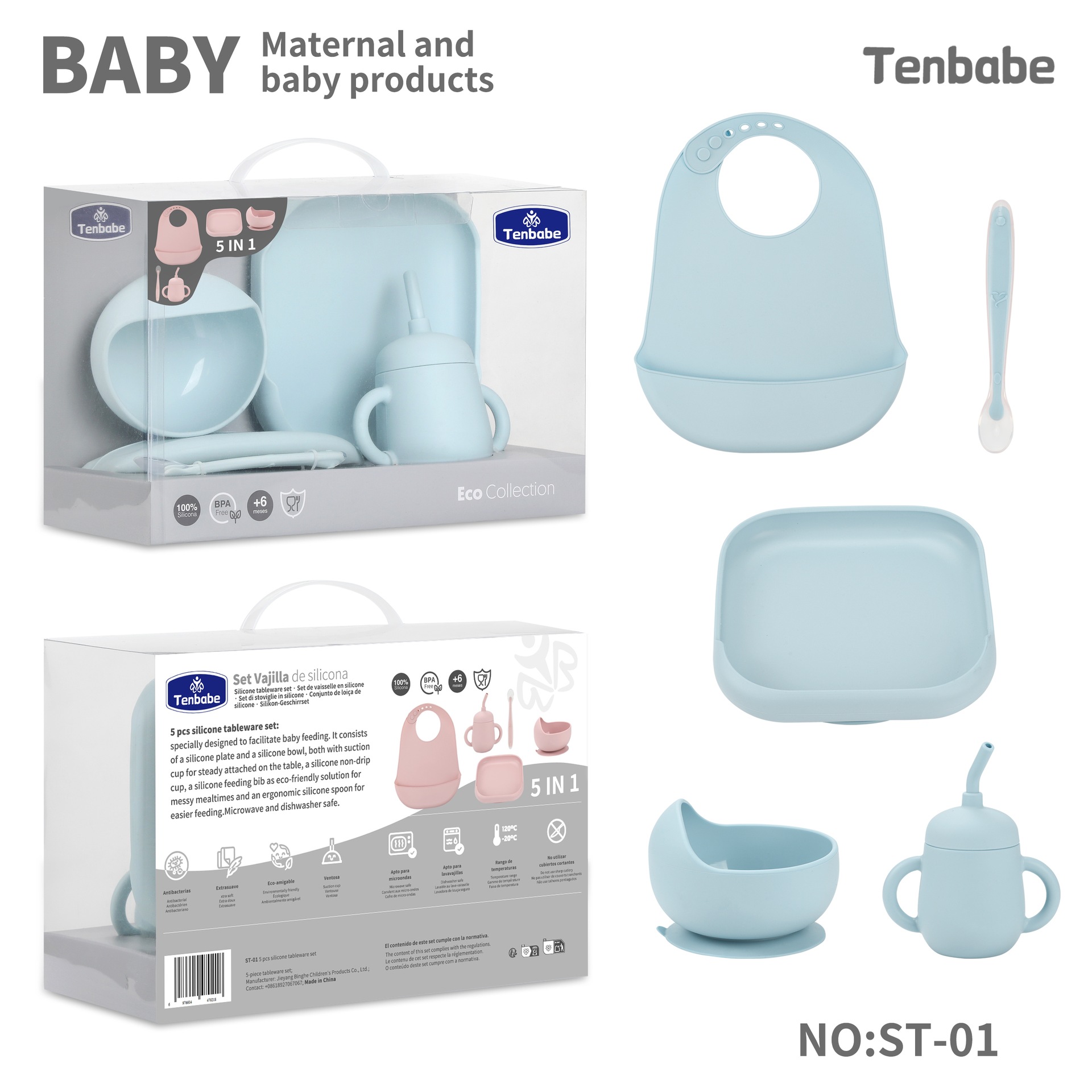 Baby Tableware Set Silicone wi - Waterproof Baby Bibs Silicone 评论和价格