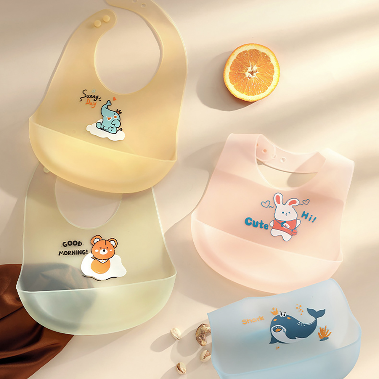 0-1Year Baby Silicone Bib Summ - Waterproof Baby Bibs Silicone 评论和价格