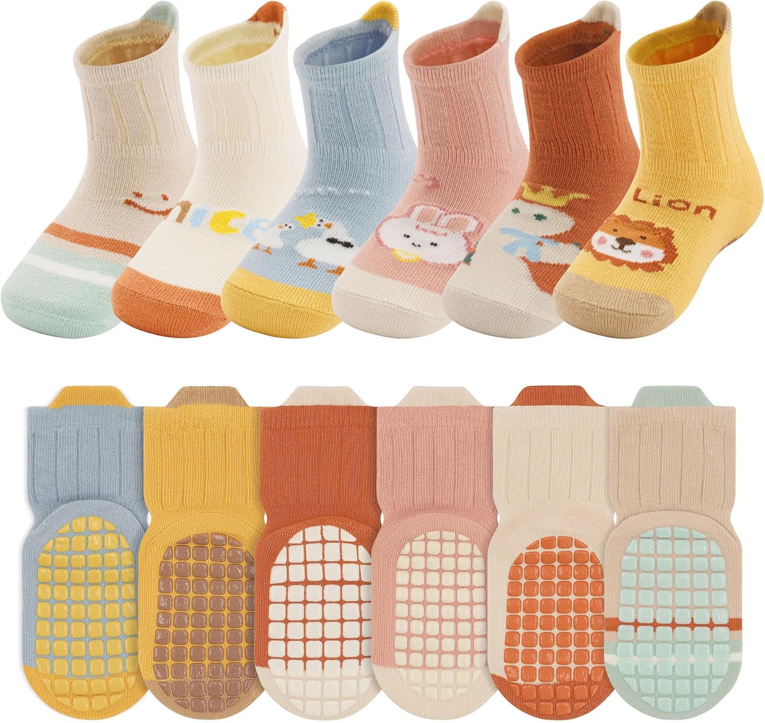 Toddler Non Slip Socks, Cartoo - Unisex Baby Socks Non Slip 评论和价格