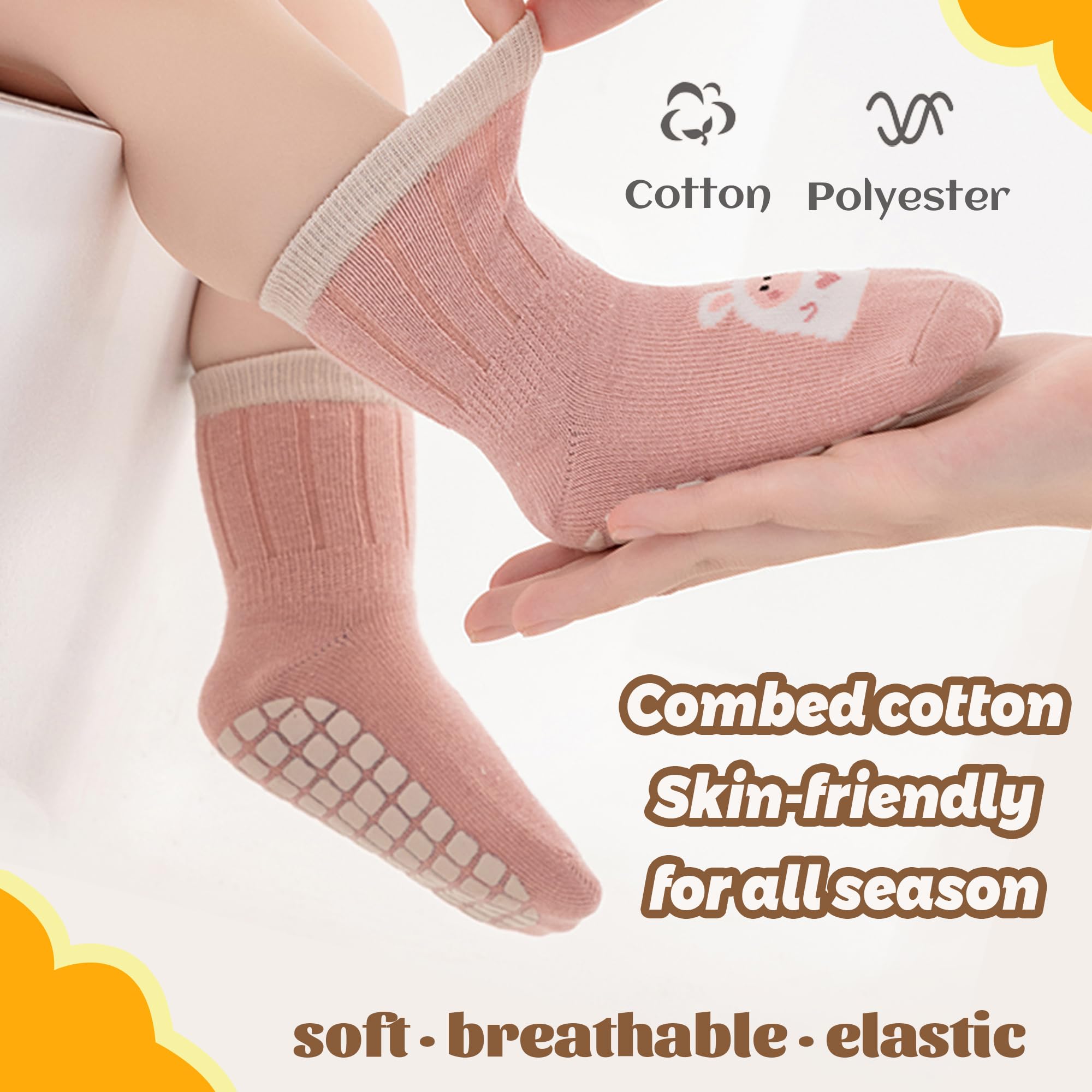 Toddler Non Slip Socks, Cartoo - Unisex Baby Socks Non Slip 评论和价格