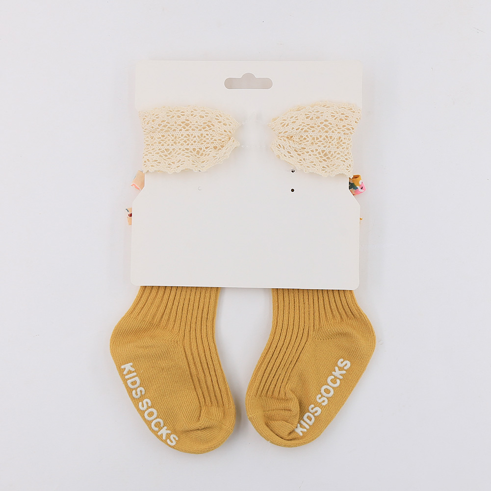 3Pcs Flower Print Bow Baby Soc - Unisex Baby Socks Non Slip 评论和价格