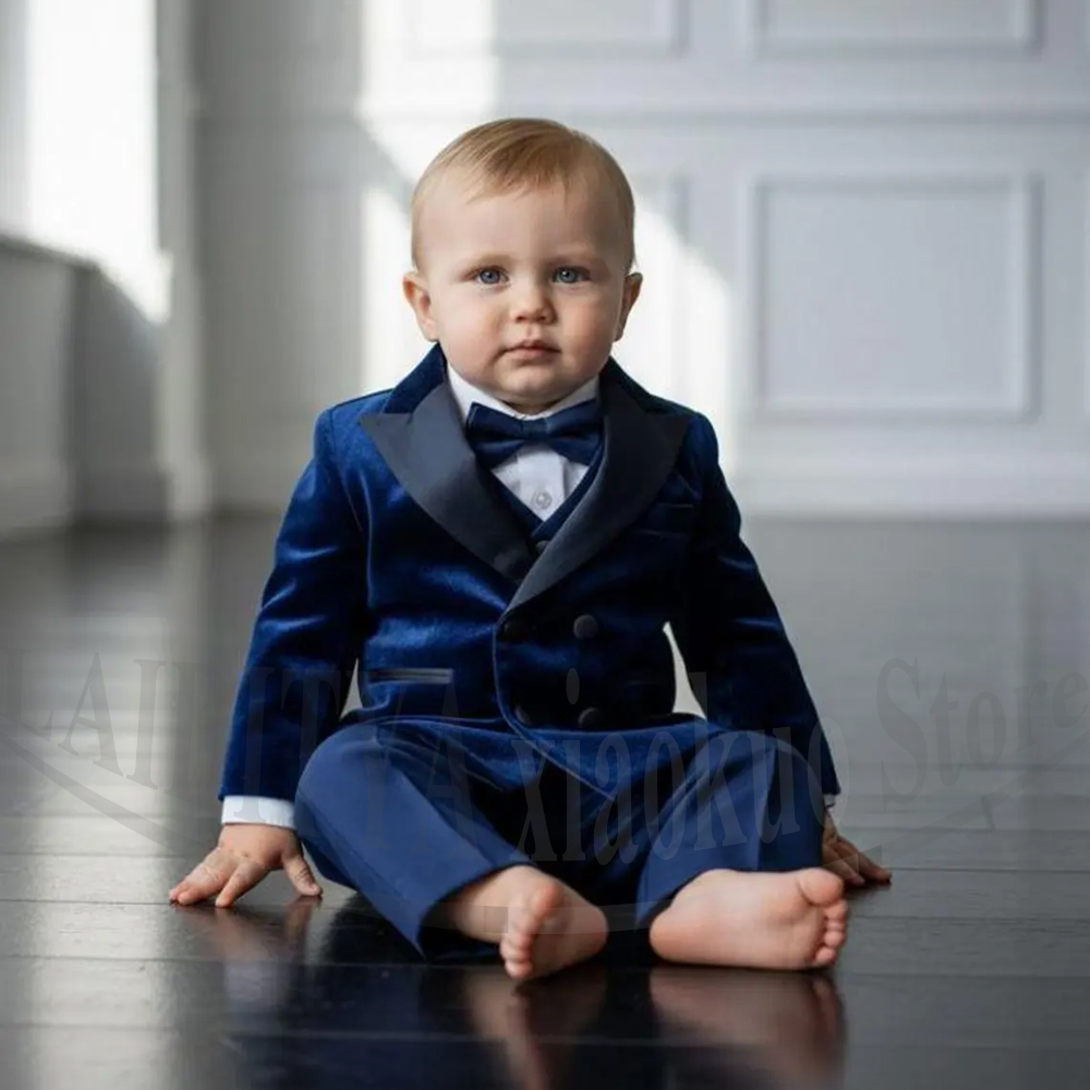 Baby Boys Velvet Suit Set with - Baby Boy Suit Set Baptism 评论和价格